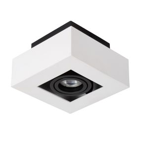 Lucide Xirax 1 - spot en saillie - 14 x 14 x 8,8 cm - 5W LED dimmable inclus - dim to warm - white