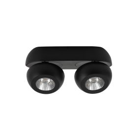 Nova Luce Gon - spot en saillie 2L - 25 x 11 x 9 cm - 2 x 5W LED inclus - noir sable