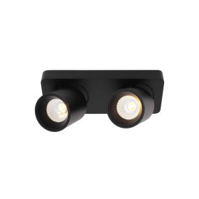 Artdelight Laguna - spot en saillie 2L - 22 x 8,5 x 9,5 cm - 2 x 6W LED dimmable inclus - noir