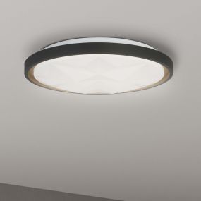 Searchlight Satellite - plafonnier avec télécommande - Ø 42 x 6 cm - 24W LED dimmable inclus - noir et or