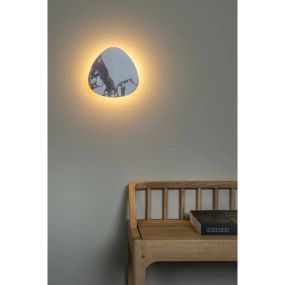 Lucide Kamien - applique murale - 20 x 3,8 x 20 cm - 6W LED inclus - blanc et noir