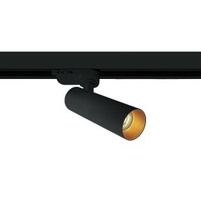 ONE Light COB Cylinder Range - spot sur rail - système de rail triphasé - Ø 4 x 13,5 cm - 8W LED dimmable inclus - noir