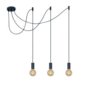 Roi Du Luminaire E27 Suspension Tubes - lampe suspendue - Ø 4,2 x 209,5 cm - noir