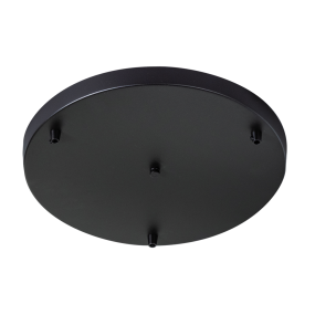 ETH - cache plafond rond pour 3 points lumineux - Ø35 x 3 cm - noir poudré