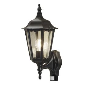 Konstsmide Firenze Up – applique murale extérieure avec capteur – 22 x 29 x 48 cm – IP44 – noir mat