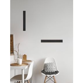 Nova Luce Seline - applique murale - 7,5 x 2,5 x 60 cm - LED 20W inclus - IP44 - noir sable