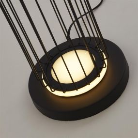 Searchlight Circolo - lampadaire - Ø 22 x 117 cm - 35W LED inclus - noir et blanc