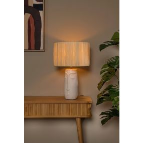 Lucide Viso - lampe à poser - Ø 36 x 56 cm - beige et blanc