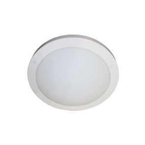 Artdelight Yuca - plafonnier de salle de bain - Ø 30 x 8 cm - 12W LED inclus - IP44 - blanc
