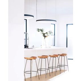 VK Lighting Circulus - lampe suspendue - Ø 52,7 x 200 cm - 24W LED dimmable inclus - noir