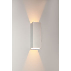 Artdelight Vegas - Applique d'extérieur - 8 x 8 x 25 cm - 2 x 4W LED dimmable inclus - IP65 - blanc