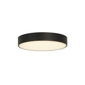 Searchlight Palma - plafonnier - Ø 25 x 4 cm - 12W LED inclus - noir et opale