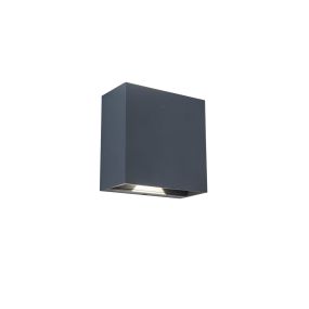 Lutec Gemini Beams - 11 x 11 x 5.4 cm - 10W inclus - IP54 - gris foncé - blanc