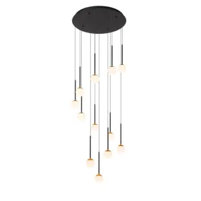 Lucide Calina - lampe suspendue - Ø 69,9 x 169,3 cm - 12 x 7,7W LED dimmable inclus - noir