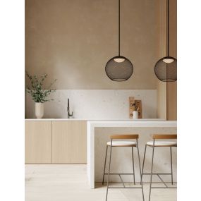 Nova Luce Kinetic - lampe suspendue - Ø 30 x 154 cm - 12W LED inclus - noir mat