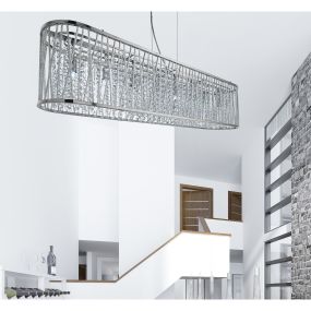 Searchlight Elise - lampe suspendue - 104 x 22 x 140 cm - chrome