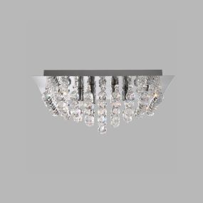 Searchlight Hanna - plafonnier - 45 x 45 x 19 cm - chrome