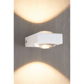 Artdelight Jena - applique murale - 9,5 x 7 x 3,5 cm - 2 x 3W LED dimmable inclus - blanc