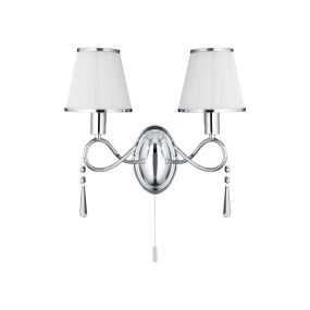 Searchlight Simplicity - applique murale avec interrupteur à tirette - 37 x 32 cm - chrome