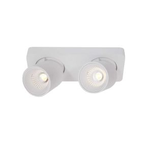 Artdelight Laguna - spot en saillie 2L - 22 x 8,5 x 9,5 cm - 2 x 6W LED dimmable inclus - blanc