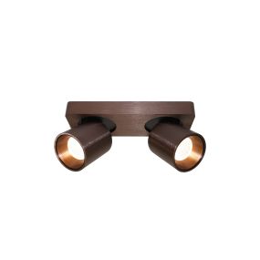 Artdelight Laguna - spot en saillie 2L - 22 x 8,5 x 9,5 cm - 2 x 6W LED dimmable inclus - bronze brossé