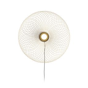 VK Lighting Synnefo - applique murale avec interrupteur à câble et prise - Ø 74 x 7 cm - 8W LED inclus - or