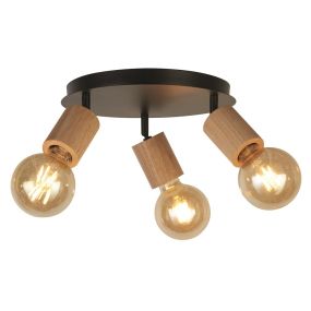 Searchlight Spinny - spot en saillie 3L - Ø 42 x 15 cm - noir mat