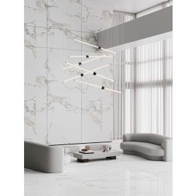 Nova Luce Stalactite - lampe suspendue - Ø 150 x 250 cm - 79W dimmable LED inclus - noir sablé