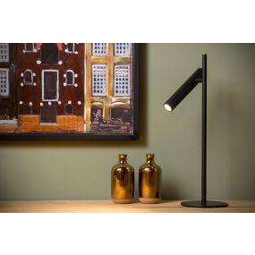 Lucide Philon - lampe à poser - Ø 13 x 42 cm - 4,5W LED dimmable inclus - noir