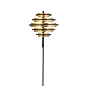 Searchlight Hive - lampadaire - Ø 40 x 148 cm - 37W LED dimmable inclus - noir et or