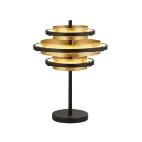Searchlight Hive - lampe à poser - Ø 32 x 43,5 cm - 14W LED inclus - noir et or