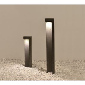 VK Lighting Trigono - lampe de jardin - 18 x 18 x 49 cm - 6,5W LED inclus - IP65 - gris