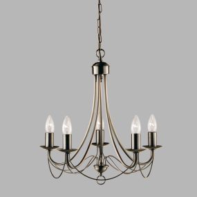 Searchlight Maypole - lustre - Ø 46 x 100 cm - laiton antique