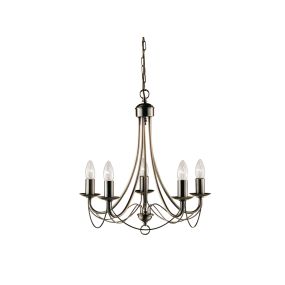 Searchlight Maypole - lustre - Ø 46 x 100 cm - laiton antique