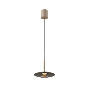 Artdelight Madison – suspension – Ø 22 x 200 cm – 11W LED dimmable inclus – IP20 – champagne et café
