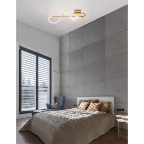 Nova Luce Cerelia - plafonnier/mural - 65 x 30 x 65 cm - 17,7W LED inclus - laiton doré et blanc