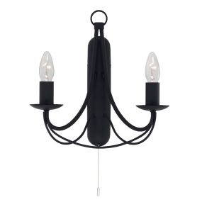 Searchlight Maypole - applique murale avec interrupteur à tirette - 31 x 31 cm - noir