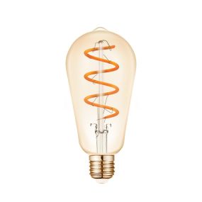 VK Lighting lampe à incandescence - Ø 6,4 x 14 cm - E27 - 5W dimmable - 2200K - ambre