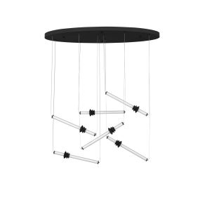 Nova Luce Stalactite - lampe suspendue - 120 x 250 x 43 cm - 36W dimmable LED inclus - noir sablé