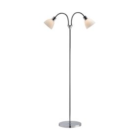 Nordlux Ray 12 - lampadaire - 155 cm - chrome et blanc opale