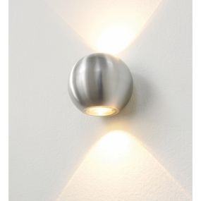 Artdelight Denver - applique murale extérieure - Ø 10 cm - 2 x 4W LED dimmable inclus - IP54 - aluminium