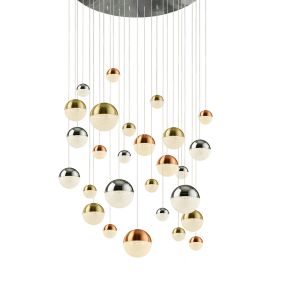 Searchlight Planets - lampe suspendue - Ø 97 x 300 cm - 27 x 7W LED dimmable inclus - multicolore
