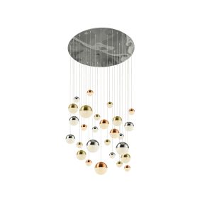 Searchlight Planets - lampe suspendue - Ø 97 x 300 cm - 27 x 7W LED dimmable inclus - multicolore