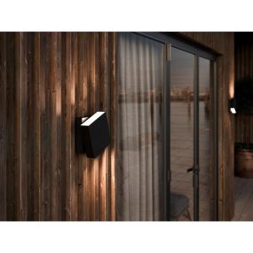Nordlux Turn - applique murale extérieure - 15 x 15 cm - 13W LED dimmable inclus - IP54 - noir