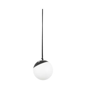 Faro Voila - lampes portables - 20 x 20 x 19 cm - 2W RGB LED inclus - IP44 - gris foncé et opale