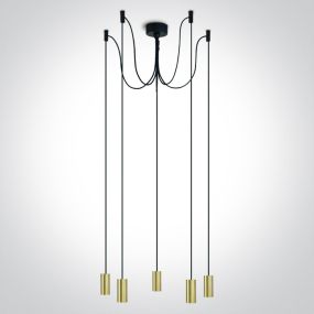 ONE Light E27 Suspension Tubes - lampe suspendue - Ø 4,2 x 209,5 cm - laiton brossé