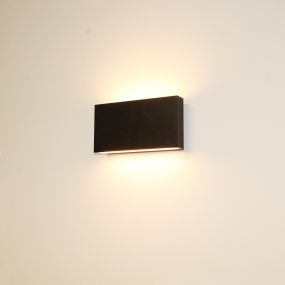 Artdelight Box - applique murale extérieure - 17 x 9 x 4 cm - 2 x 6,5W LED dimmable inclus - IP54 - noir