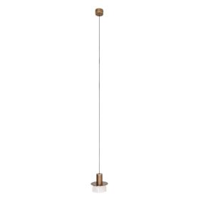 Maxlight Signature - lampe suspendue - Ø 15 x 205 cm - 8W LED inclus - laiton antique et transparent