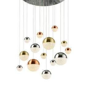 Searchlight Planets - lampe suspendue - Ø 70 x 300 cm - 14 x 7W LED dimmable inclus - multicolore