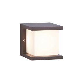 Artdelight Iser - plafonnier/mur extérieur - 10 x 10 x 11 cm - 10W LED dimmable inclus - IP54 - anthracite